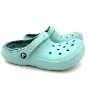 Crocs Mint Teal Classic Lined Clogs Sandals Size Men's 7 Women's 9